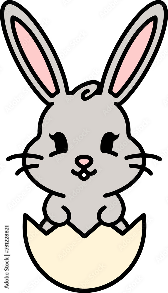 cute easter bunny cartoon with easter egg cute easter bunny cartoon with easter egg