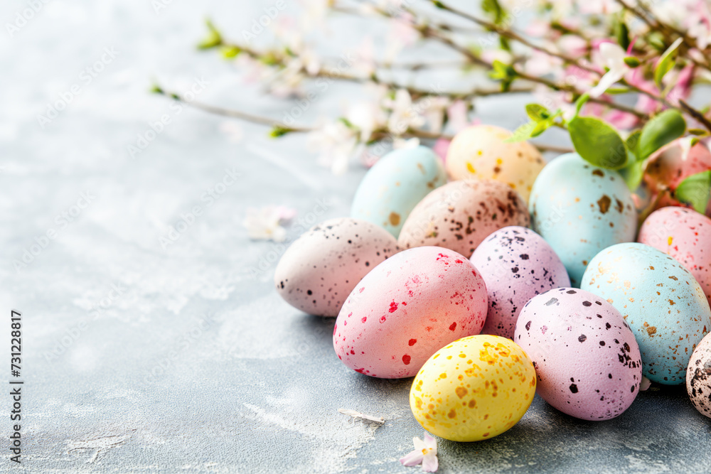 Easter background with colorful eggs Easter background with colorful eggs