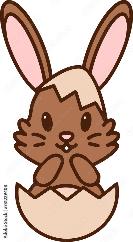 Obraz premium easter bunny cartoon with egg