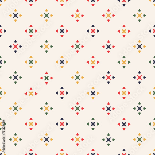 Naive seamless abstract pattern with colorful stars in doodle style. ute contemporary minimalistic trendy background design for kids, linen, kitchen textile. Scandinavian print for shirts