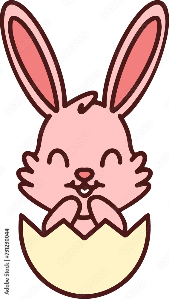easter bunny in an easter egg shell easter bunny in an easter egg shell