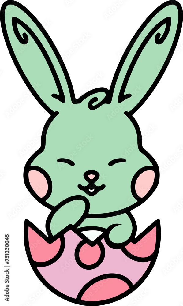 easter bunny in an easter egg shell easter bunny in an easter egg shell