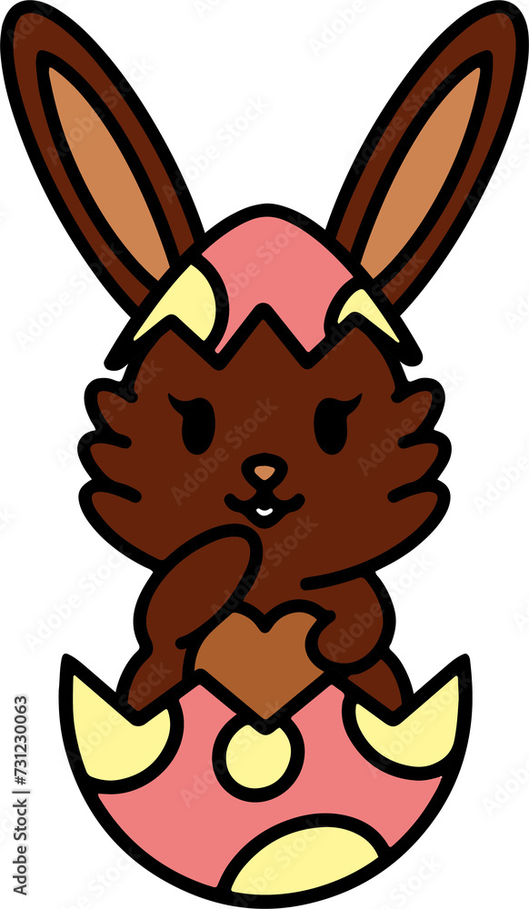 Obraz premium easter bunny in an easter egg shell