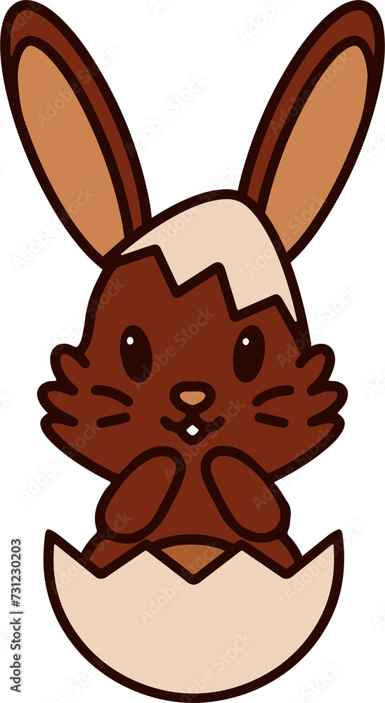 easter bunny in an easter egg shell easter bunny in an easter egg shell