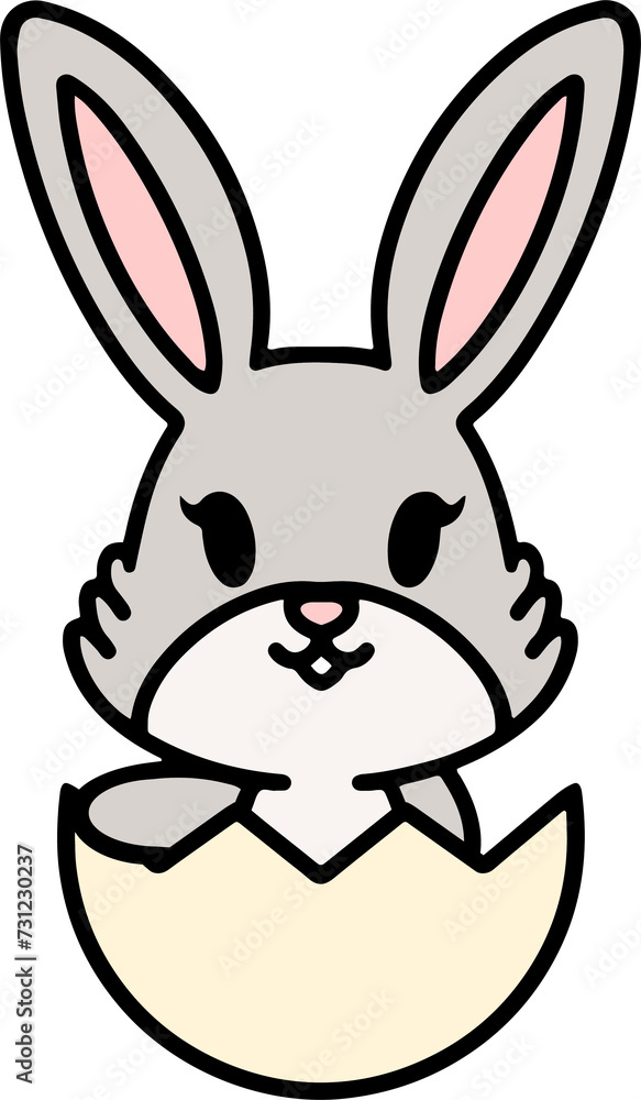 easter bunny in an easter egg shell easter bunny in an easter egg shell