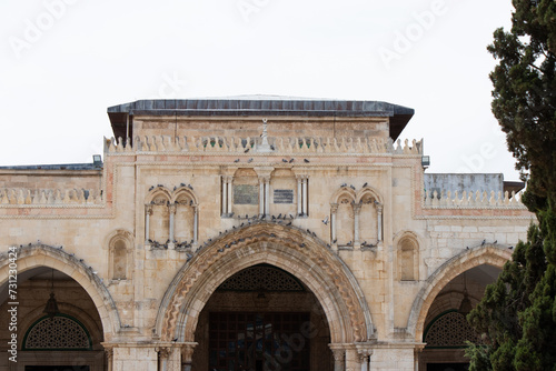 Traditional Islamic architecture in the old city of Jerusalem  Israel  22 April 2022. Al-Aqsa Mosque in the Temple Mount