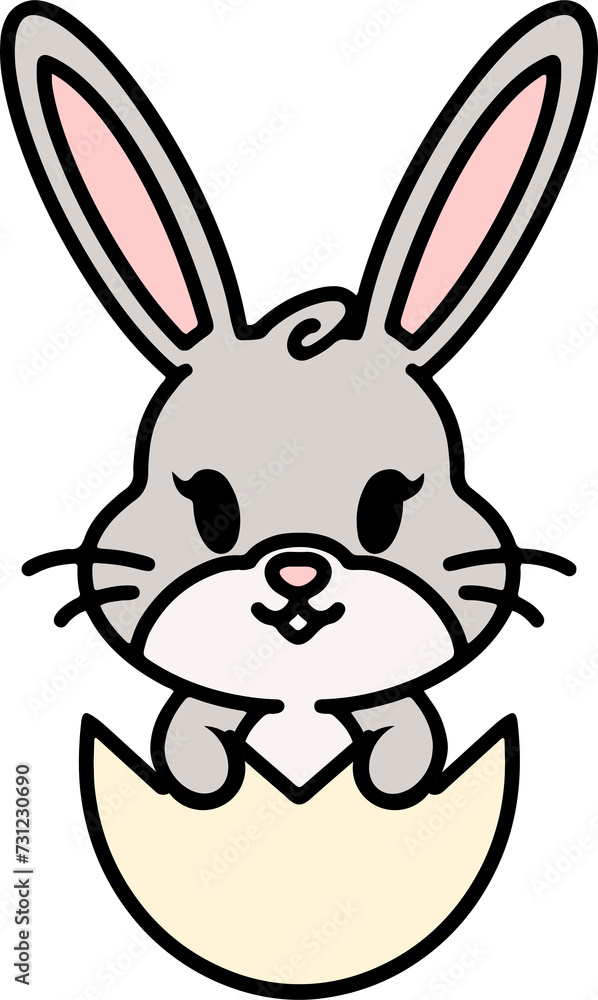 easter rabbit in eggshell easter rabbit in eggshell