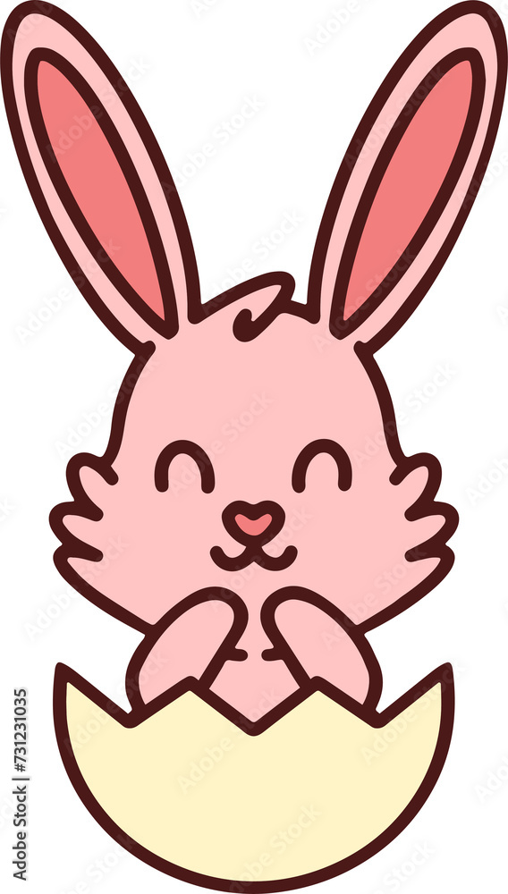 cute easter bunny in easter egg cute easter bunny in easter egg