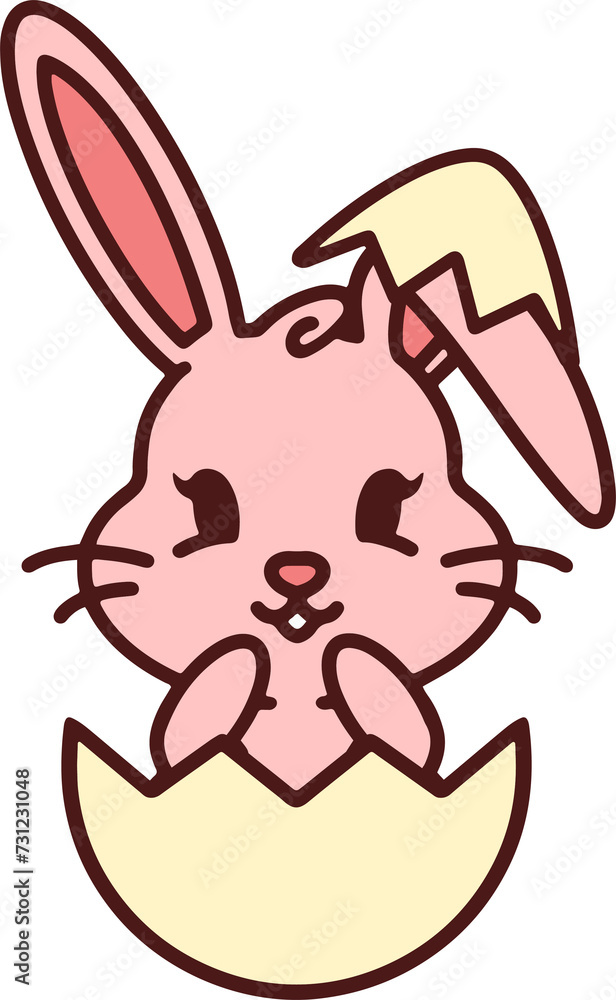 Obraz premium cute easter bunny in easter egg