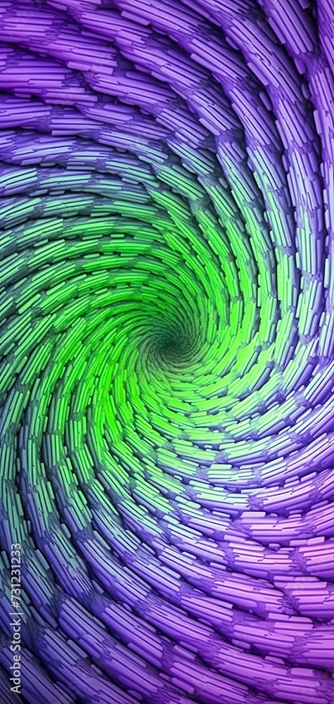 Obraz premium Purple and Green Swirl With Black Background. Generative AI.