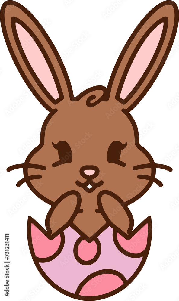 cute easter bunny in easter egg cute easter bunny in easter egg