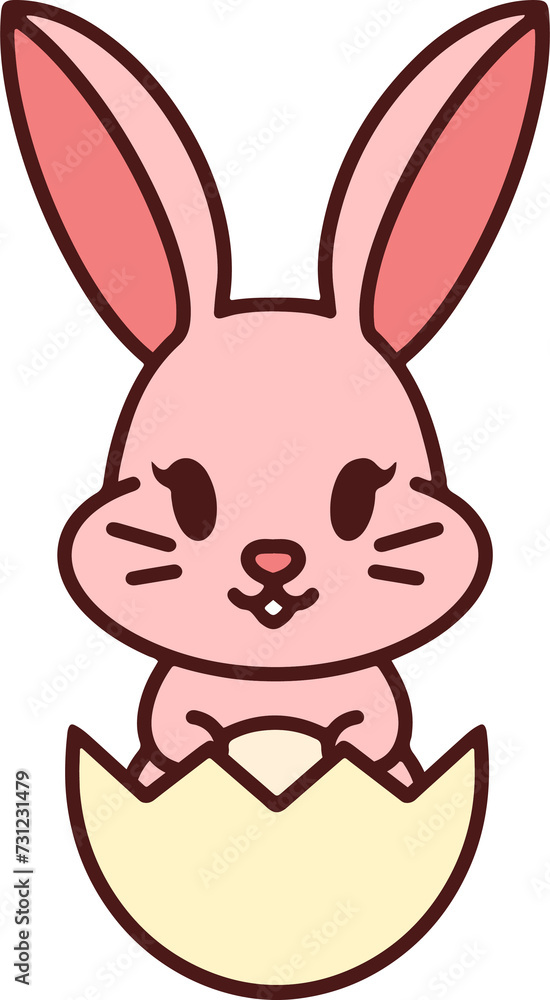cute easter bunny in easter egg cute easter bunny in easter egg