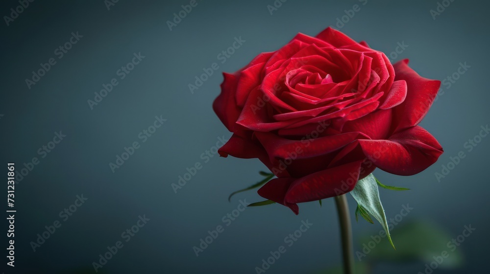 Red rose background with copy space