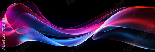 neon light streaks on black background, in the style of colorful curves, digitally enhanced, light white and light magenta, light indigo and orange, abstraction