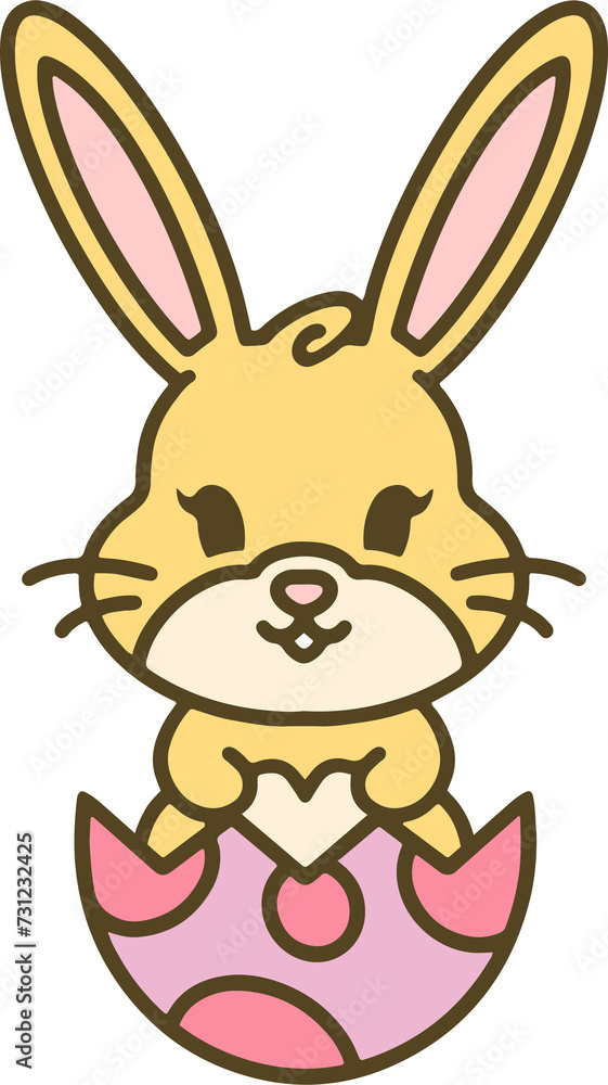cartoon easter bunny in egg cartoon easter bunny in egg