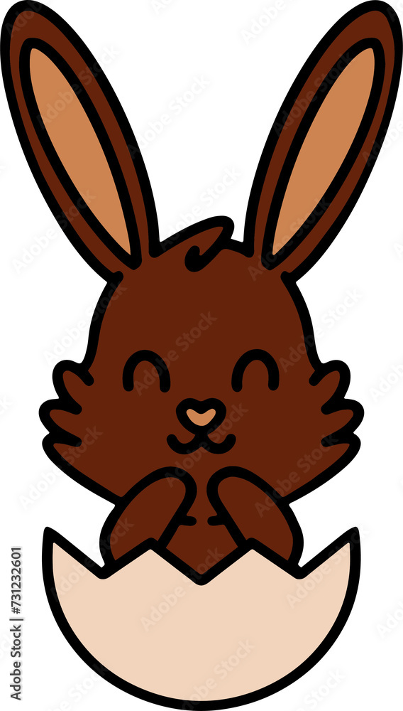 cartoon easter bunny in egg cartoon easter bunny in egg