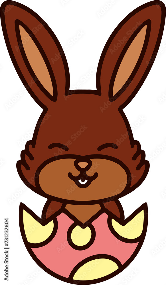 cartoon easter bunny in egg cartoon easter bunny in egg