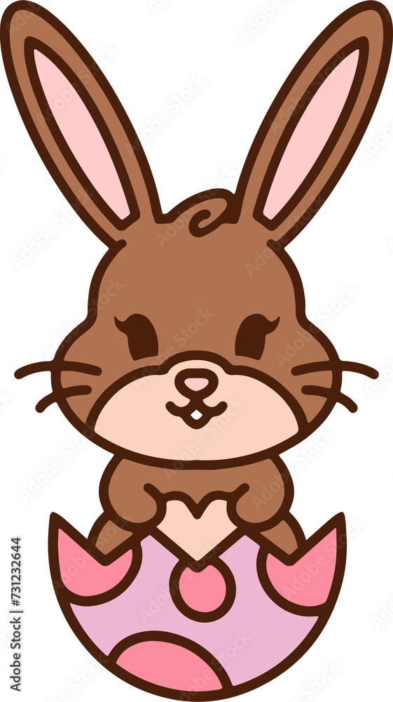 cartoon easter bunny in egg cartoon easter bunny in egg