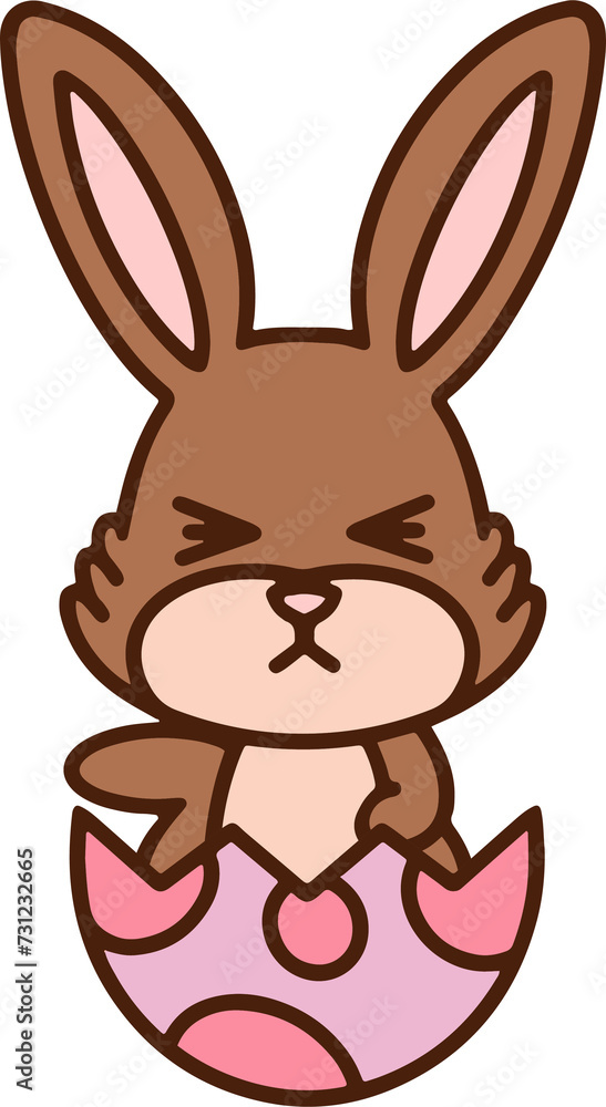 cartoon easter bunny in egg cartoon easter bunny in egg