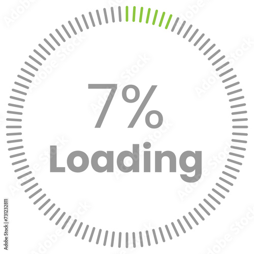 7% Loading. 7% circle diagrams Infographics vector, 7 Percentage ready to use for web design ux-ui