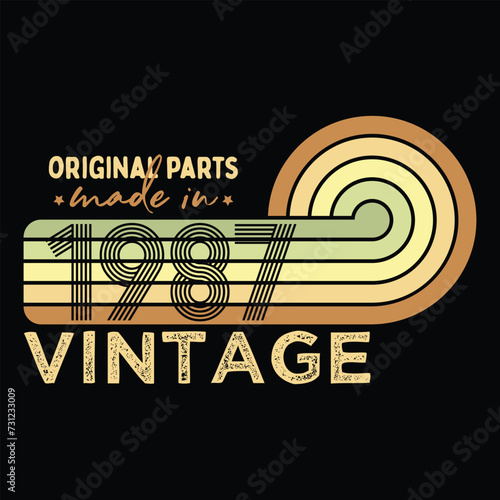 37 Yr Old Gifts Classic Vintage 1987 Birthday Born in 1987 Retro T-Shirt