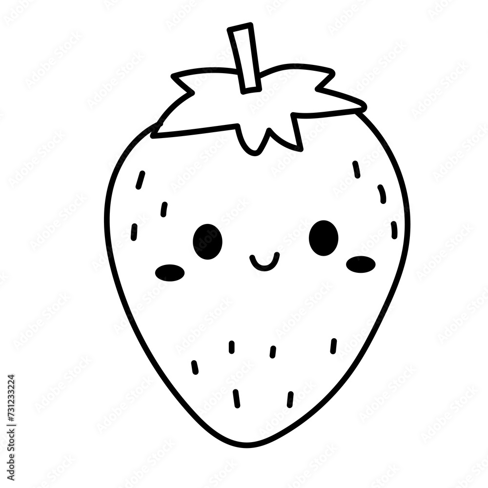 Fototapeta premium strawberry cartoon doodle