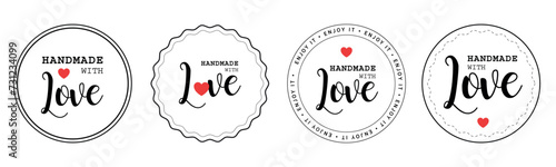 handmade with love set of stickers