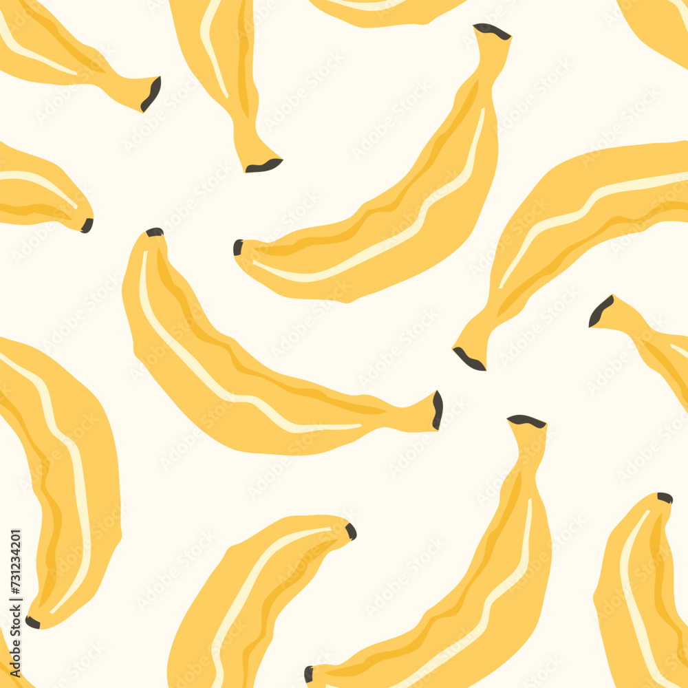 Obraz premium Summer seamless pattern with yellow bananas