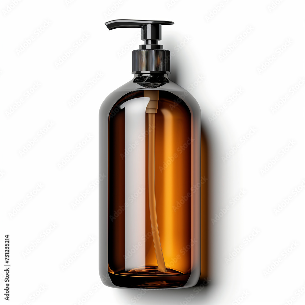 Plastic shampoo bottle on white background, Isolate object, Mock up - Generative AI Plastic shampoo bottle on white background, Isolate object, Mock up - Generative AI