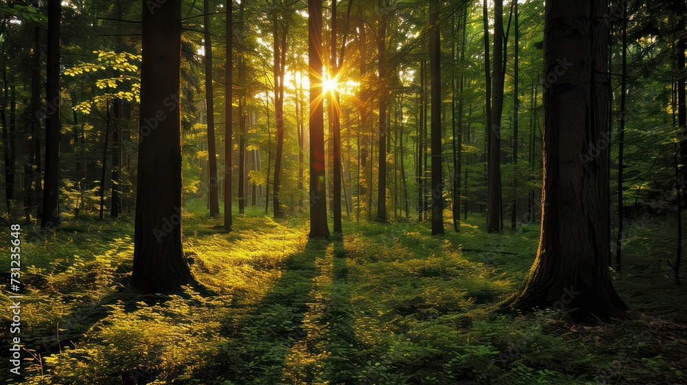 Fototapeta premium forest background, copy space