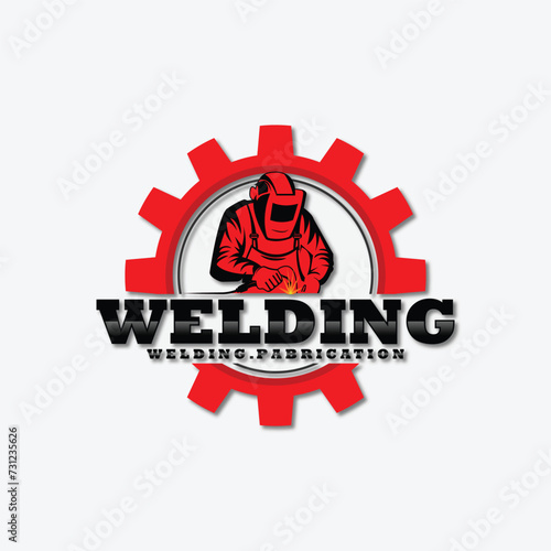Illustration vector graphic of custom welding fabrication work company logo design template