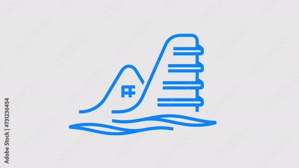 Wavy architecture and wave shape graphic animation. Alpha channel ...