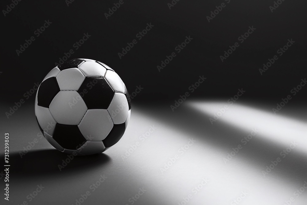 Soccer ball on black background