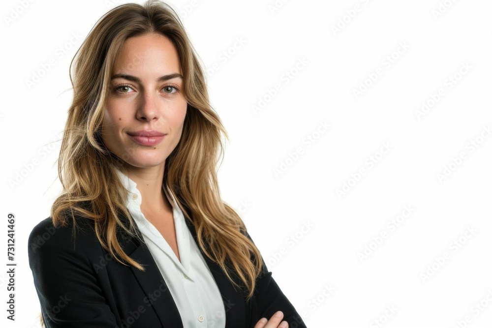 Businesswoman portrait with a professional and confident look Isolated on a white background Perfect for corporate branding and identity Businesswoman portrait with a professional and confident look Isolated on a white background Perfect for corporate branding and identity
