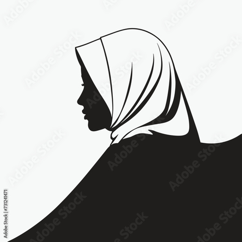 Hijab woman silhouette muslim arabic female illustration