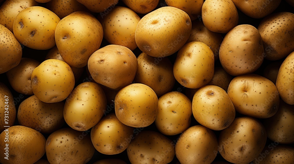 Pile of potatoes. Top view. Pile of potatoes. Top view.