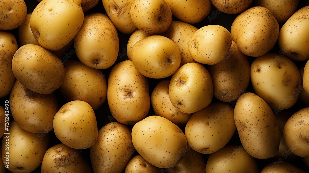 Pile of potatoes. Top view. Pile of potatoes. Top view.