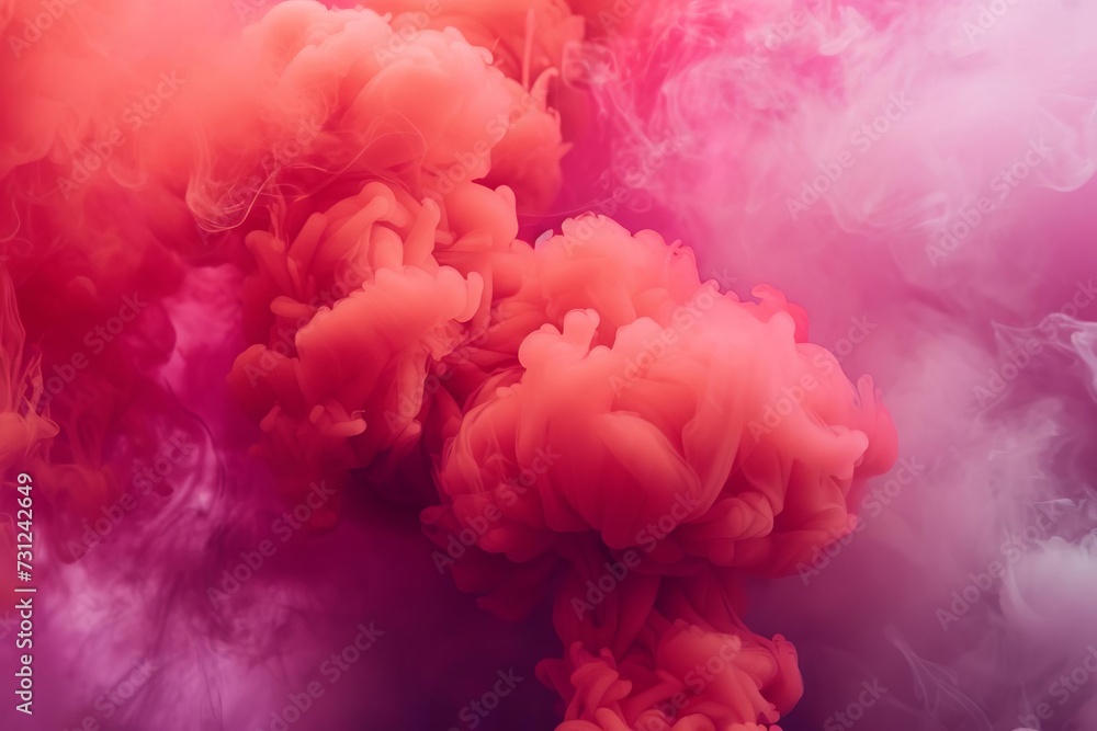Dynamic explosion of vibrant pink and red smoke A mesmerizing display of color fume and liquid ink artistry in motion Dynamic explosion of vibrant pink and red smoke A mesmerizing display of color fume and liquid ink artistry in motion