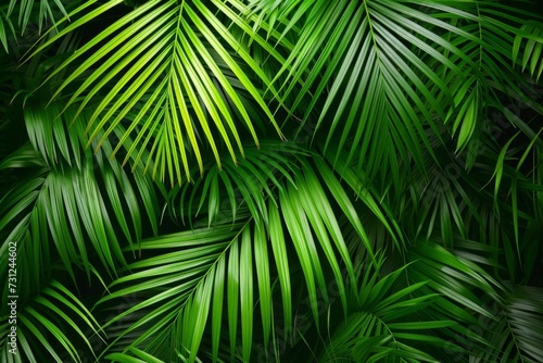 Palm leaves background Offering a tropical and lush image that conveys the exotic and refreshing essence of nature