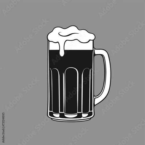 Beer silhouette illustration set vector collection