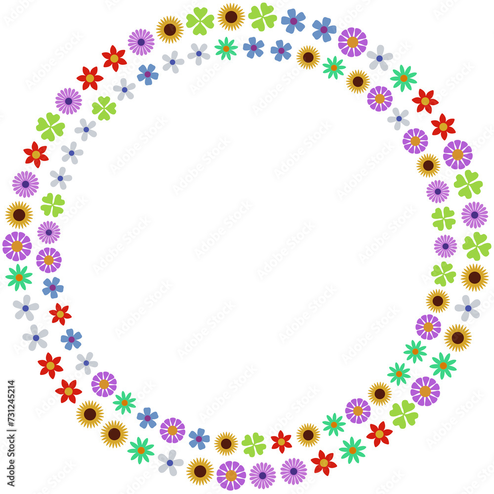 Colorful flower frame background. 3d rendering. Colorful flower frame background. 3d rendering.