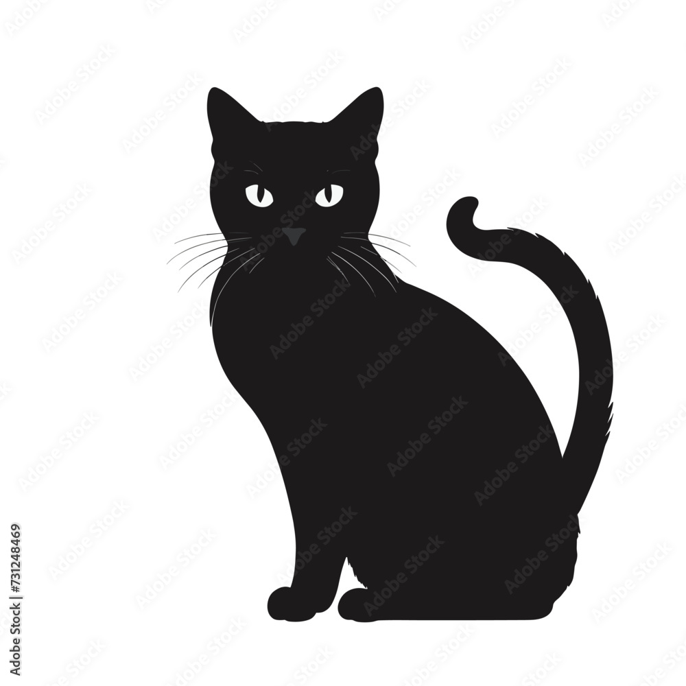 Black cat silhouette vector illustration Black cat silhouette vector illustration