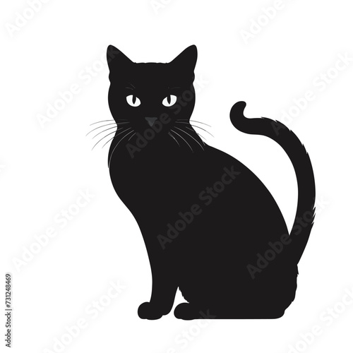 Black cat silhouette vector illustration