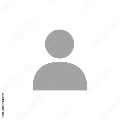 Vector flat illustration in grayscale. Avatar, user profile, person icon, gender neutral silhouette, profile picture. Suitable for social media profiles, icons, screensavers and as a template.