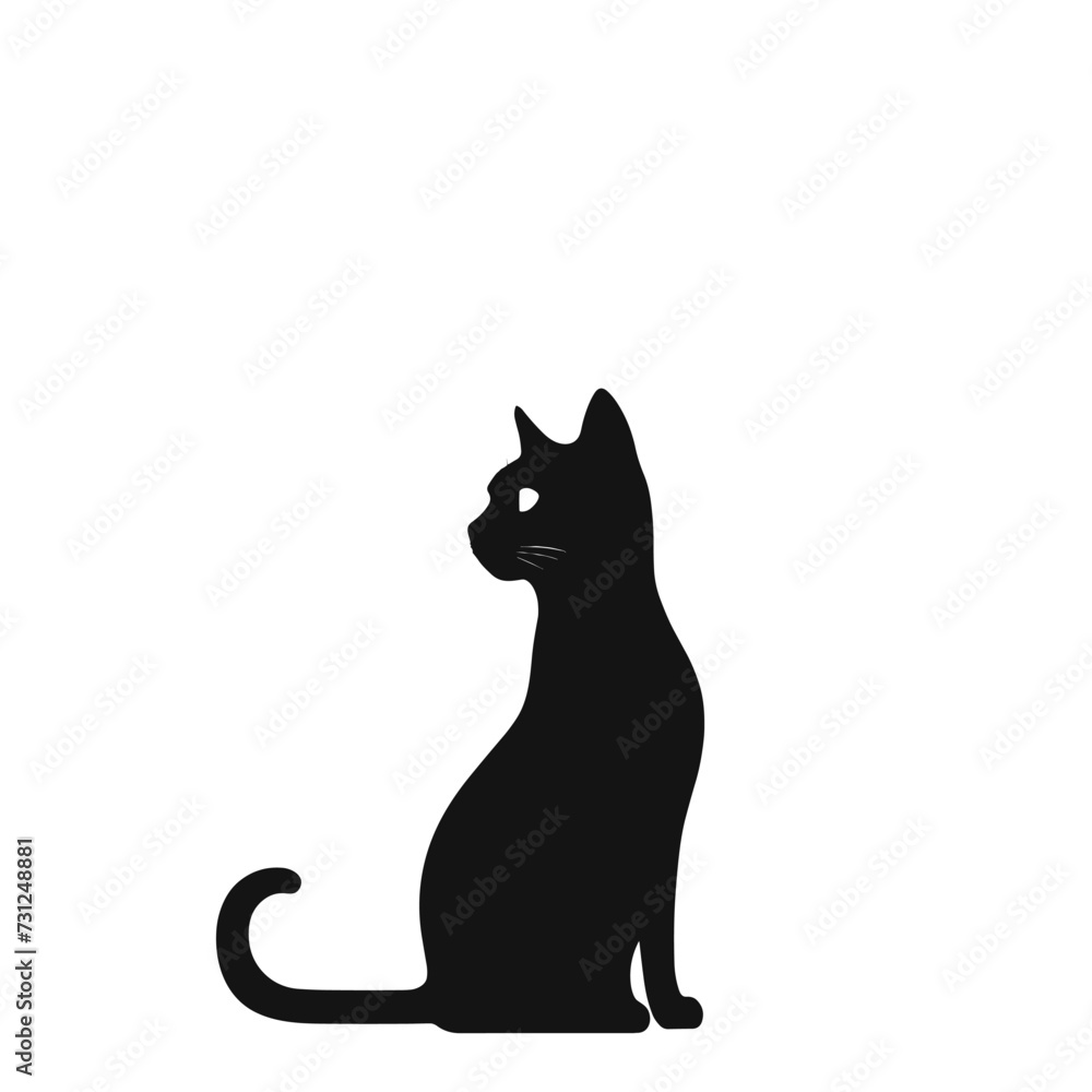 Black cat silhouette vector illustration Black cat silhouette vector illustration