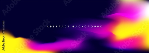 Bright colored holographic background. Abstract liquid gradient creative banner. Dark multicolor blurred soft blend color gradation minimalist background. Vector illustration.
