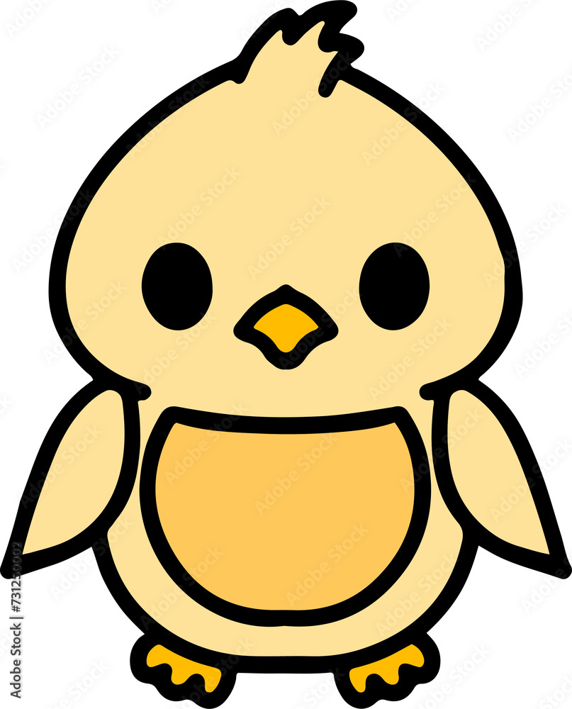 Obraz premium cartoon cute easter chick