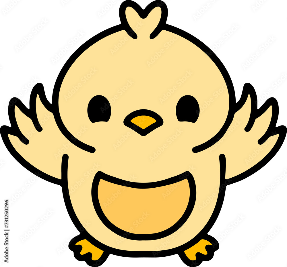 Obraz premium cartoon cute easter chick