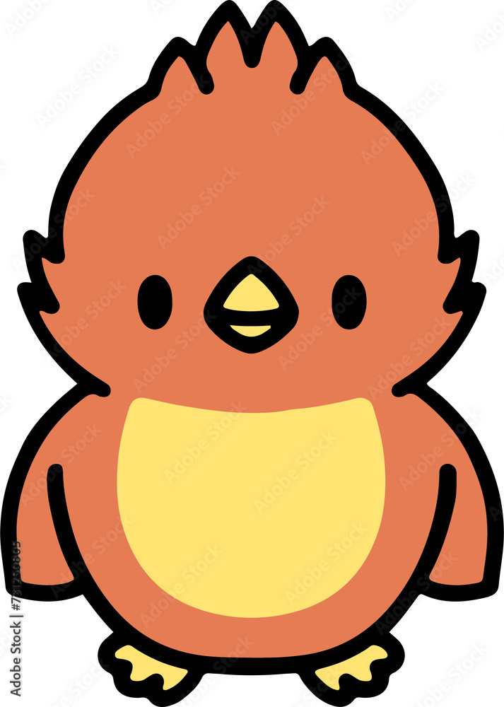 cute colorful baby bird