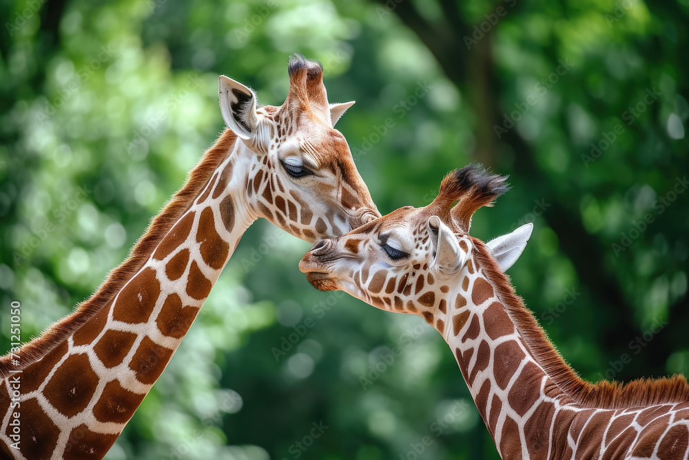 giraffe with a neck and a kiss giraffe with a neck and a kiss